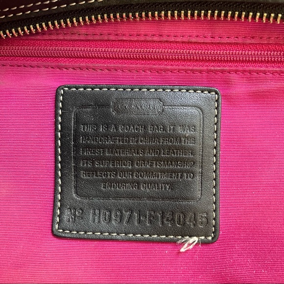 Coach Large  Black/Gold/Tan Mixed Leather Patchwork Tote - Picture 5 of 13